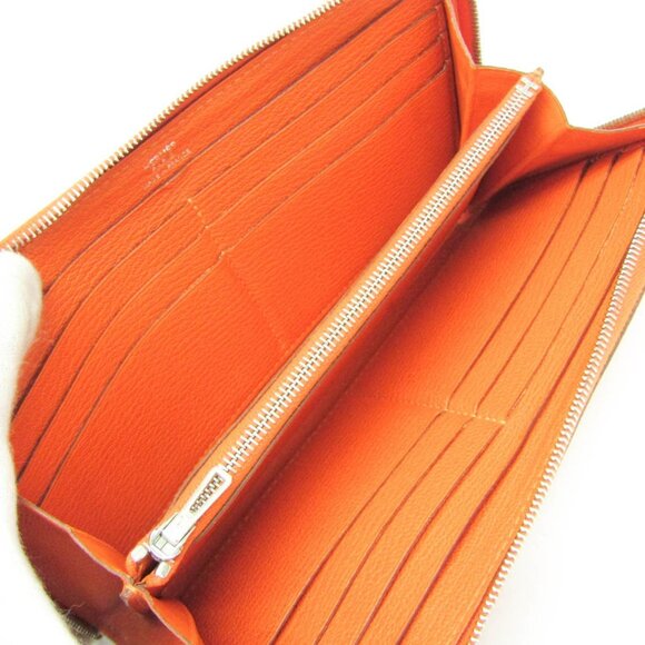 HERMES Orange Leather Wallet - Picture 3 of 16